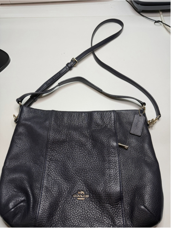 Coach Handbags - Gorgeous coach navy blue leather shoulder bag with removable Crossbody strap 